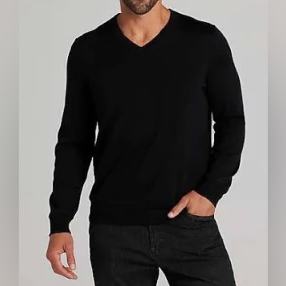 Joseph Abboud Other - Joseph Abboud Men's Classic Black V-Neck 100% Merino Wool Sweater Size XL